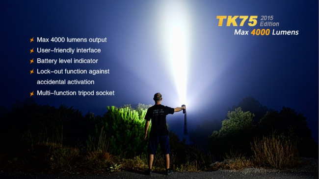 Flashlight Fenix TK75, water resistant