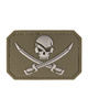 OD PVC SKULL W.SWORDS 3D PATCH W.HOOK&LOOP CLOS.