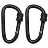 Screw lock carabiner - set of 2 pieces - Black