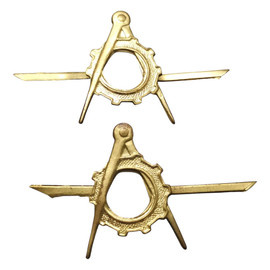 SET 2 SEMNE DE ARMA PENTRU EPOLETI, GRADE MILITARE - INGINERI R.S.R. - SURPLUS MILITAR ARMATA ROMANA - AURII - IN STARE BUNA