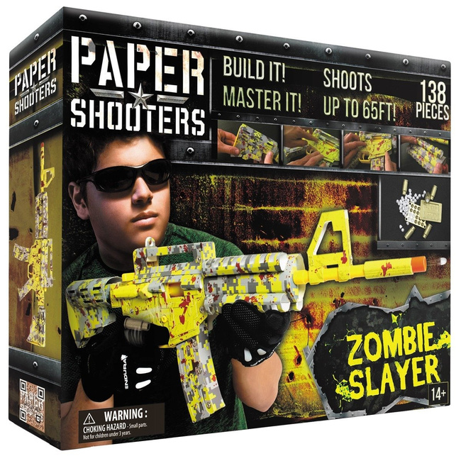KIT ARMĂ CU MUNIȚIE DIN HÂRTIE - "ZOMBIE SLAYER" - Paper Shooters®