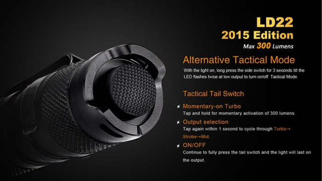 Flashlight Fenix LD22, water resistant