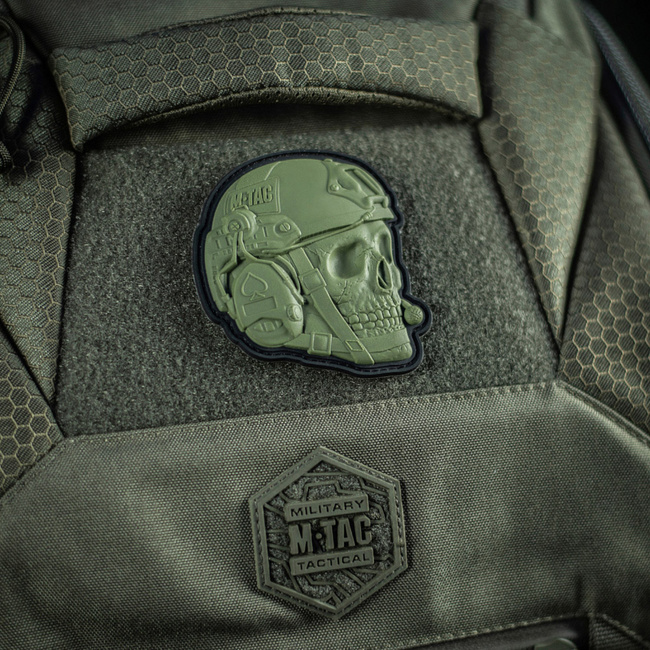 PATCH OPERATOR SKULL - 3D PVC - OLIVE - M-TAC