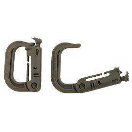 Carabiner, plastic, "Molle", coyote, two pack