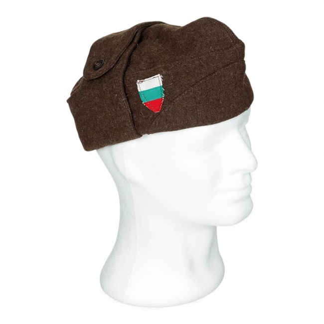 Side Wool Cap with Ear Flaps - Cold War Era - Military Surplus, Army of the People s Republic of Bulgaria - Brown - Like New