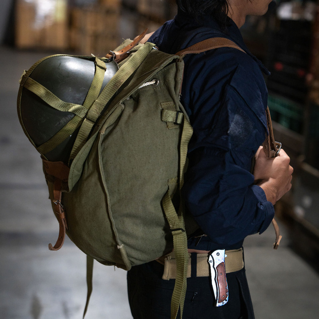 Ranita militara din panza - Armata Romana (Razboiul rece) - produs rar vintage - Verde OD - Ca noua