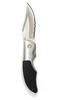 CUTIT SILVER/BLACK ONE-HAND OPENER KNIFE ´LUCHS´ 7.62 cm HALF SERRATED BLADE