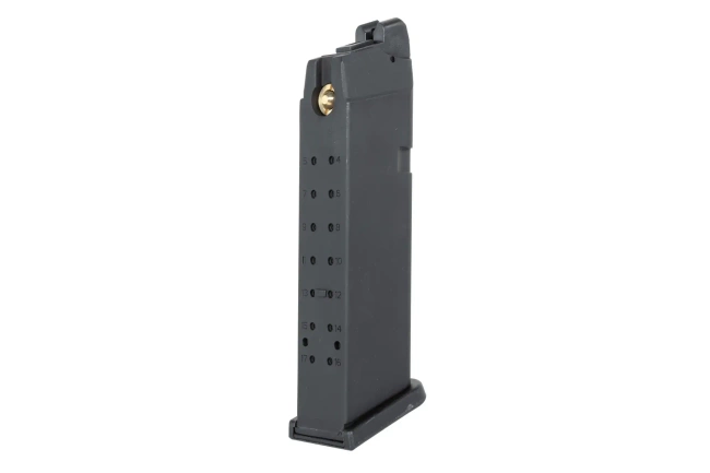 Incarcator Green Gas pentru replici tip Glock 17/18/34 MA011 - 24 BBs - Negru - E&C