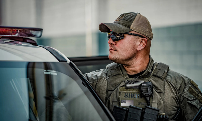 BALLISTIC SUNGLASSES - SABER ADVANCED - WILEY X - GREY/ LIGHT RUST - Black frame 