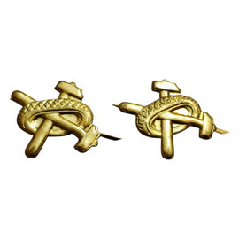 PAIR OF RANK INSIGNIA - AUTO - ROMANIAN ARMY MILITARY SURPLUS - GOLDEN - IN GOOD CONDITION