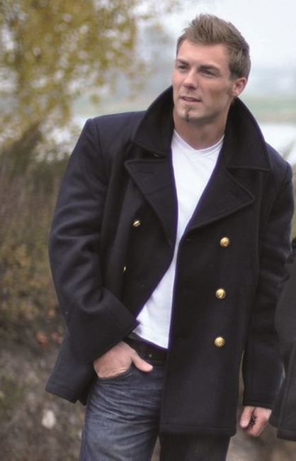 GERMAN NAVY WOOL PEACOAT GOLDEN BUTTONS