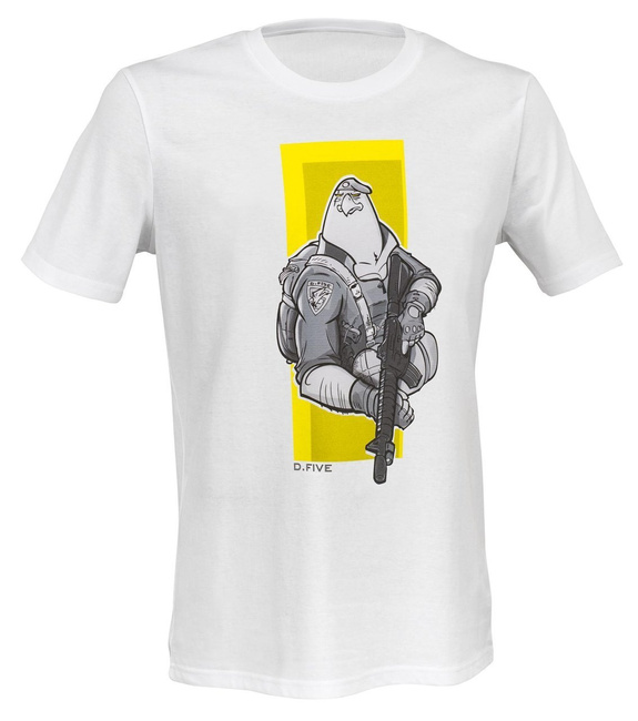 TRICOU IMPRIMAT - VULTUR PARAȘUTIST - D.FIVE - ALB