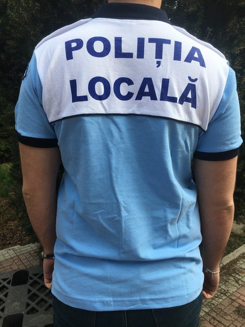 Tricou polo Politia Locala (alb-albastru)