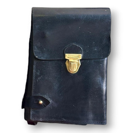 Geanta din piele - Porthart militar din perioada RSR - Surplus Armata Romana - Neagra - Uzata