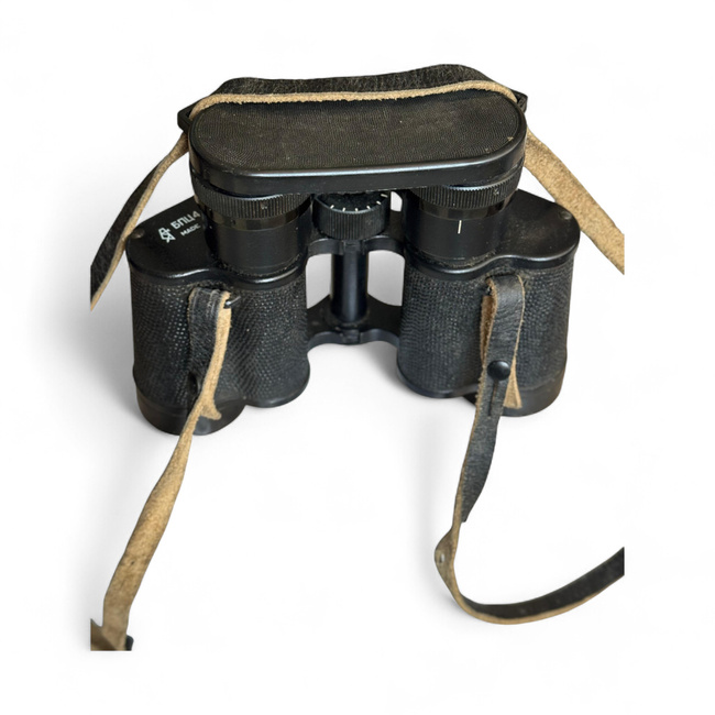 Binoclu vintage cu curea de transport si protectie pentru oculare - БПЦ4 8x30 - URSS - Rar - De colectie - Surplus Militar Armata Romana - In Stare Buna