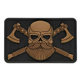 PATCH BEARDED SKULL 3D PVC - BLACK/COYOTE - M-TAC