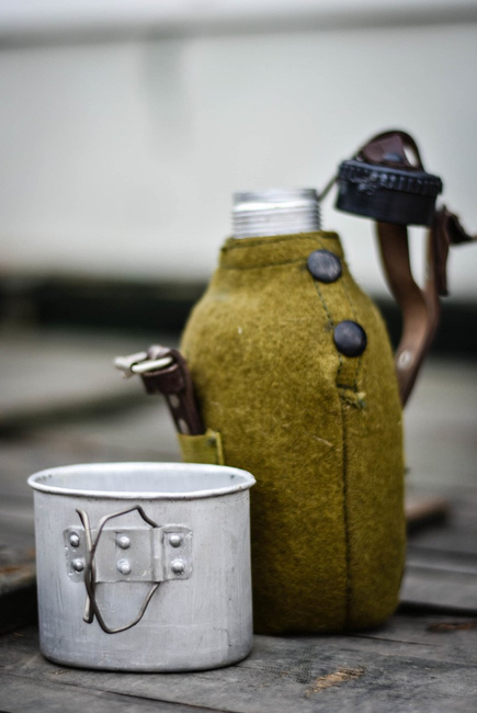 Bidon cu capac, perioada sovietică, Surplus Armata Română, Stare foarte buna, ca nou