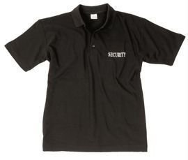 Tricou Security cu guler, Negru
