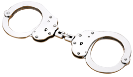 Double lock steel handcuffs with loop - Silver