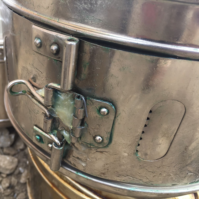 CASOLETA STERILIZARE - ALAMA/INOX - VINTAGE - SURPLUS MILITAR ARMATA ROMANA