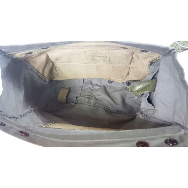 CANVAS BAG FOR PROTECTIVE MASK - MP4 - 1970'S - POLISH ARMY MILITARY SURPLUS - GREEN OD - USED