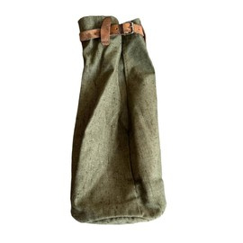 SAC TEXIL CU CURELUSA DIN PIELE - SURPLUS MILITAR ARMATA ROMANA - IN STARE BUNA