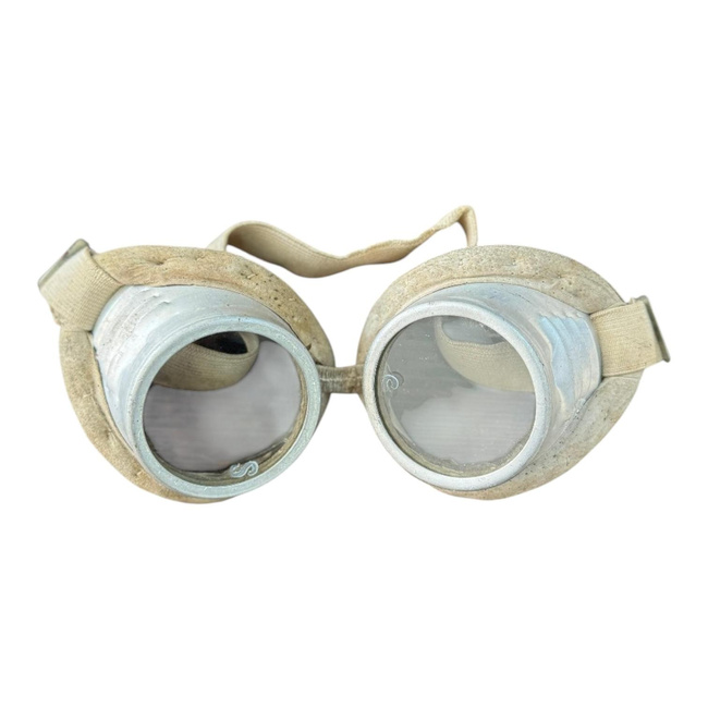 Ochelari protectie sudura, din aluminiu - Anii 1970 - Industria RSR - Surplus Militar Armata Romana - Metalic - In Stare Buna