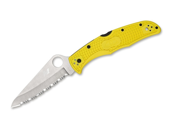 CUTIT DE BUZUNAR "PACIFIC SALT 2 SERRATED" - GALBEN- SPYDERCO