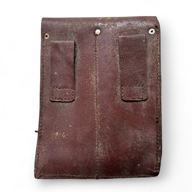 Geanta din piele pentru 4 incarcatoare AK-47 - Surplus Armata Romana - In stare buna 