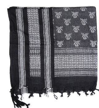 Shemagh scarf - white/black skull