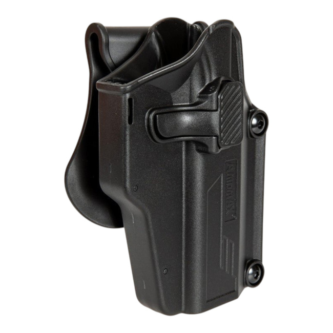 Universal pistol holster with adjustment and 360° rotation - right-side - Black