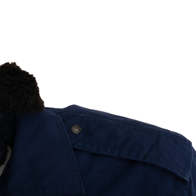 JACHETA PARKA ALBASTRU AVIATIE CU GULER IMBLANIT SI CAPTUSEALA DETASABILE - SURPLUS MILITAR ARMATA ROMANA - UZATA