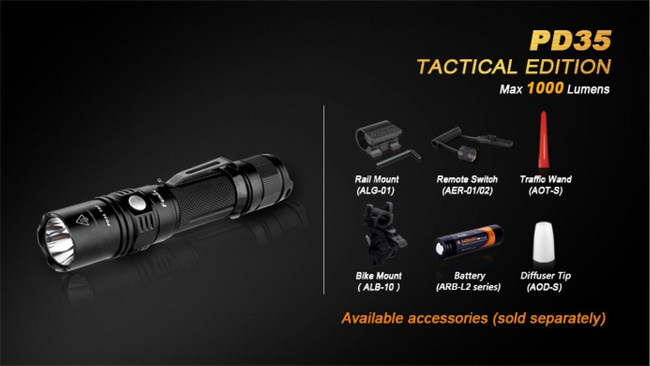 Flashlight Fenix PD35 - Tactical, water resistant