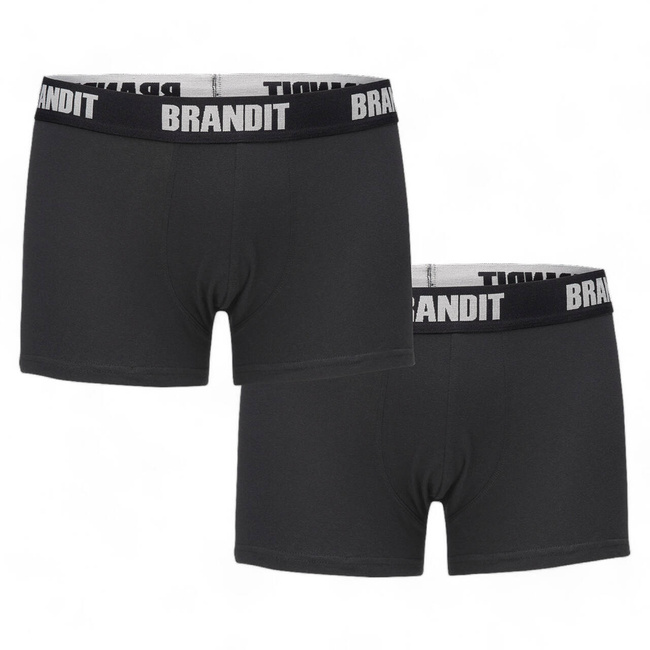 BOXERI CU LOGO - NEGRU /NEGRU - BRANDIT (2/PACK)