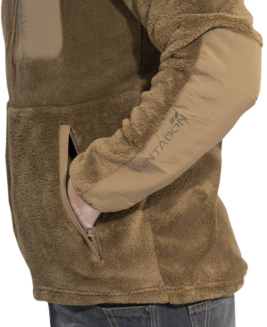 FULL ZIP FLEECE SWEATER - GRIZZLY - PENTAGON® - BLACK