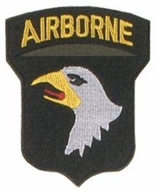 EMBLEMA U.S. 101. LL-DIVISION AIRBORNE 85 x 70 MM