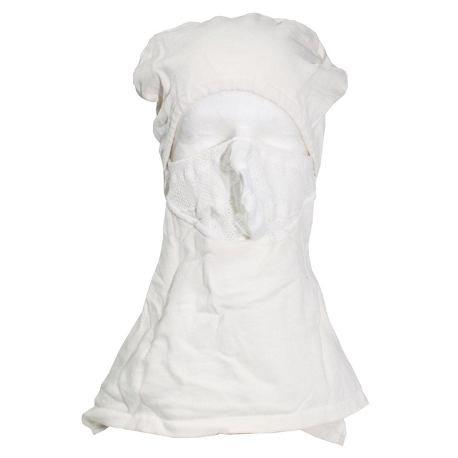 BW balaclava, white, fire-resistant, used