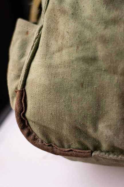 Military Rucksack- Cold War Romanian army (Canvas) - vintage rare - OD Green - Used