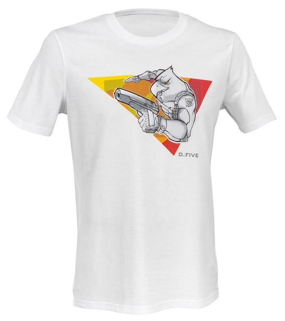 TRICOU IMPRIMAT - VULTUR CU PISTOALE - D.FIVE - ALB