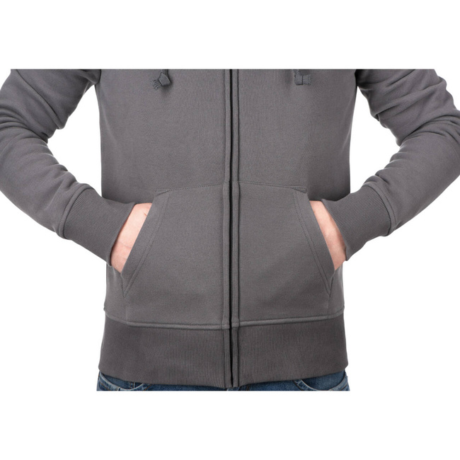 HOODIE WITH ZIPPER AND CG LOGO - WOLF GREY - CLAWGEAR