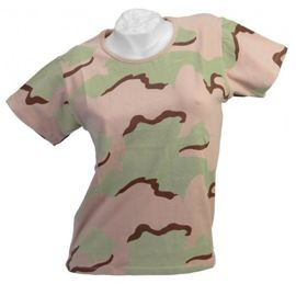 TRICOU FEMEI - 3-COLOURS DESERT CAMO STRETCH