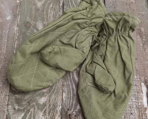 Manusi militare de iarna - 2 degete - Surplus Militar Armata Roamana - Verde OD - In Stare Buna 