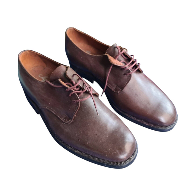 Leather shoes RSR Period - Military surplus from the Romanian army - Brown - In good condition