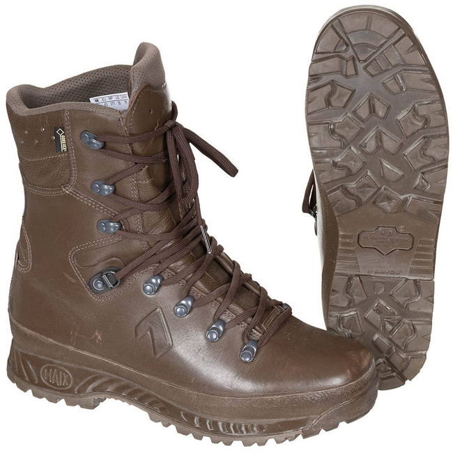 COMBAT BOOTS "HAIX" - COLD/WET WEATHER - BROWN - BRITISH MILITARY SURPLUS - USED