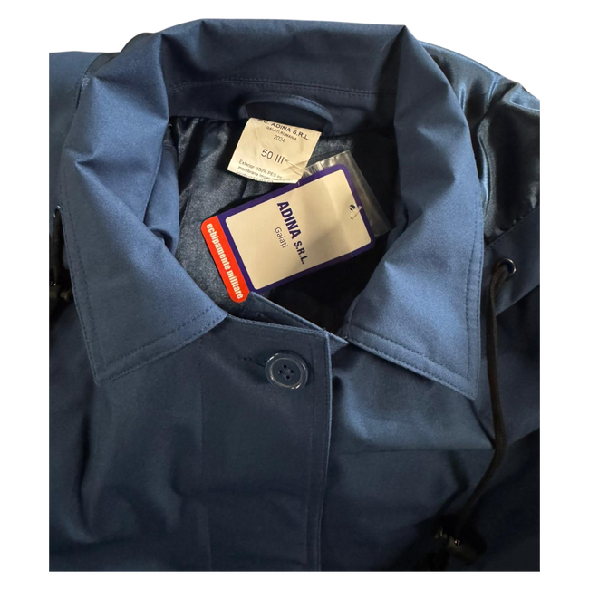 TRENCH COAT, WOMEN S RAINCOAT - ROMANIAN ARMY - PETROL BLUE