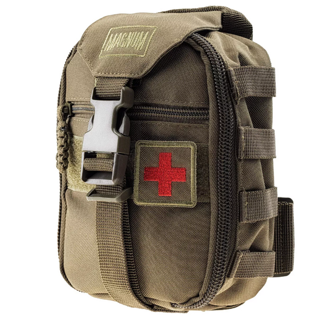 POUCH CU SISTEM MOLLE PENTRU TRUSA DE PRIM AJUTOR - 18x14x7 CM - Magnum - VERDE OLIV