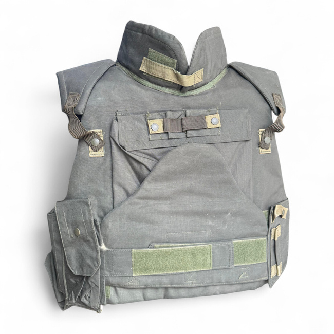 Vesta antiglont cu guler si buzunare laterale - Tip T-IV - Vintage - Surplus Militar Armata Romana - Verde Olive -In stare buna