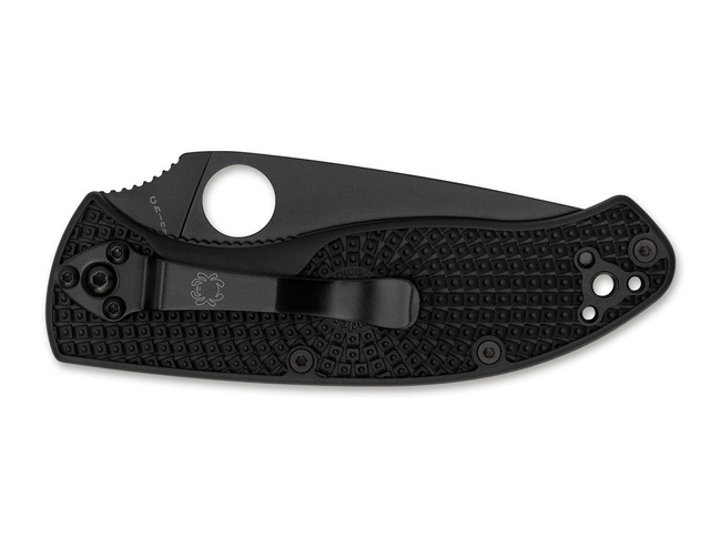 TENACIOUS SERRATED POCKET KNIFE - ALL BLACK - SPYDERCO