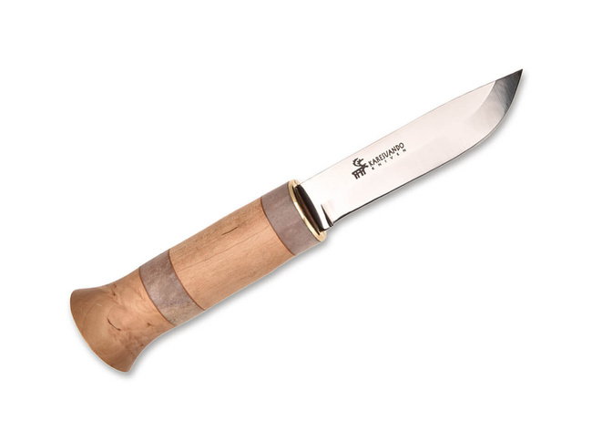 FIXED BLADE KNIFE JARVEN DAMASTEEL RWL34 - BROWN