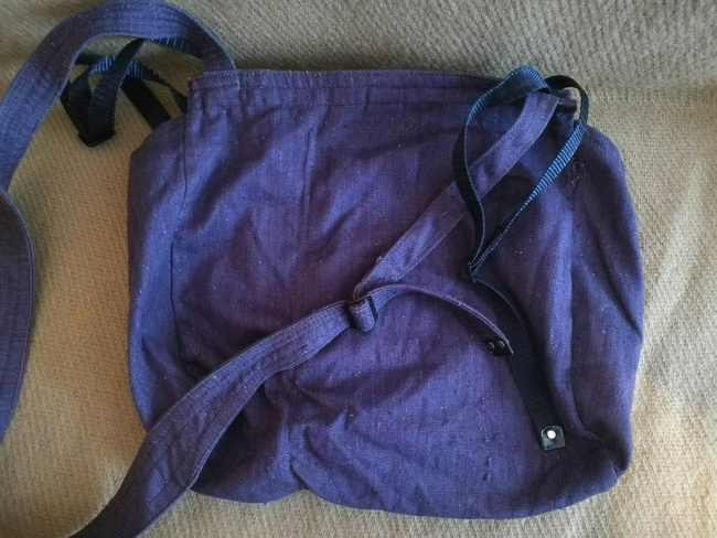 Sac militar de merinde albastru, post-WWII, Surplus Armata Romana - Uzat
